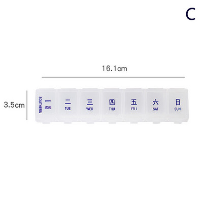 Välistingimustes kasutamiseks mõeldud esmaabipillide ümbris 7-päevane tahvelarvuti kommikarp, kaasaskantav tabletihoidja, reisikorraldaja, pillide jaoturi konteiner