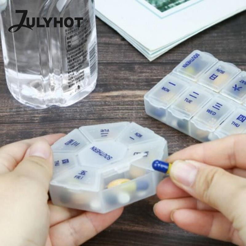 Välistingimustes kasutamiseks mõeldud esmaabipillide ümbris 7-päevane tahvelarvuti kommikarp, kaasaskantav tabletihoidja, reisikorraldaja, pillide jaoturi konteiner