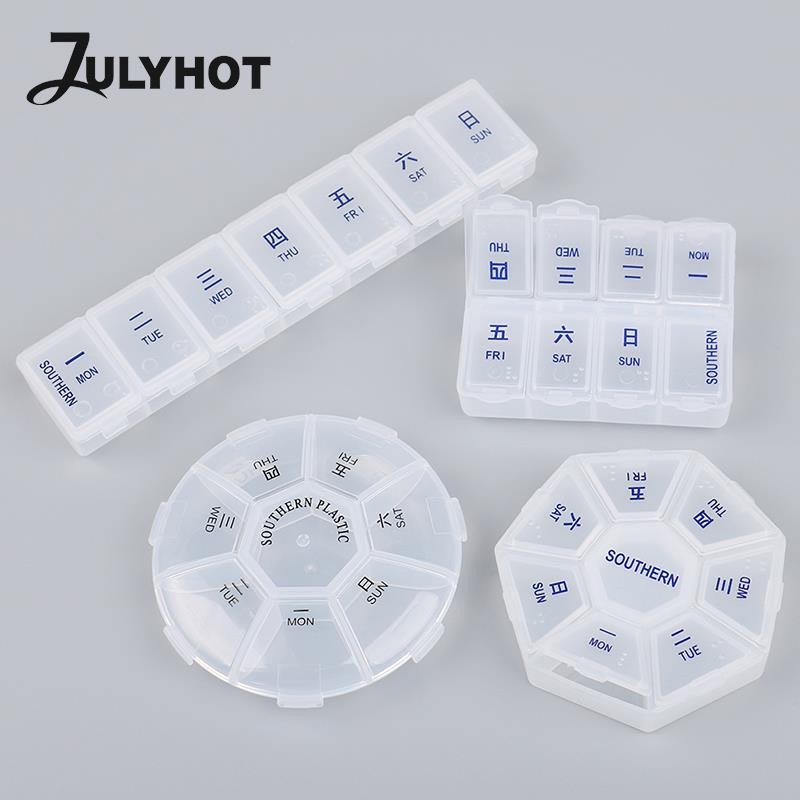 Välistingimustes kasutamiseks mõeldud esmaabipillide ümbris 7-päevane tahvelarvuti kommikarp, kaasaskantav tabletihoidja, reisikorraldaja, pillide jaoturi konteiner