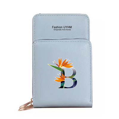 Veekindel puuteekraaniga mobiiltelefoni kotid Naiste õlakott Pu nahast rahakott kaardihoidja hoiupakk lillevärvi trükikott