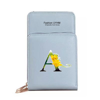 Veekindel puuteekraaniga mobiiltelefoni kotid Naiste õlakott Pu nahast rahakott kaardihoidja hoiupakk lillevärvi trükikott