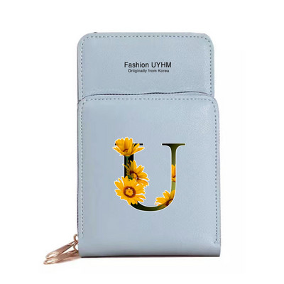 Veekindel puuteekraaniga mobiiltelefoni kotid Naiste õlakott Pu nahast rahakott kaardihoidja hoiupakk lillevärvi trükikott