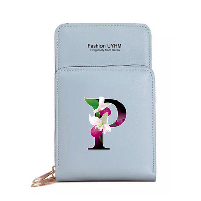 Veekindel puuteekraaniga mobiiltelefoni kotid Naiste õlakott Pu nahast rahakott kaardihoidja hoiupakk lillevärvi trükikott