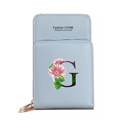 Veekindel puuteekraaniga mobiiltelefoni kotid Naiste õlakott Pu nahast rahakott kaardihoidja hoiupakk lillevärvi trükikott