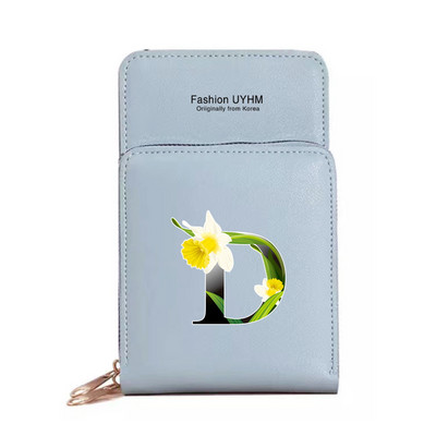 Veekindel puuteekraaniga mobiiltelefoni kotid Naiste õlakott Pu nahast rahakott kaardihoidja hoiupakk lillevärvi trükikott