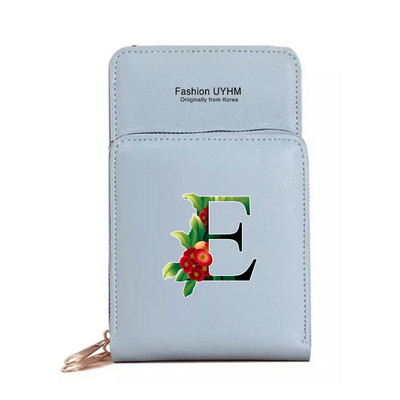 Veekindel puuteekraaniga mobiiltelefoni kotid Naiste õlakott Pu nahast rahakott kaardihoidja hoiupakk lillevärvi trükikott