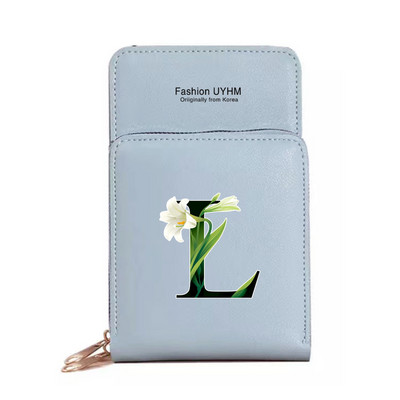 Veekindel puuteekraaniga mobiiltelefoni kotid Naiste õlakott Pu nahast rahakott kaardihoidja hoiupakk lillevärvi trükikott