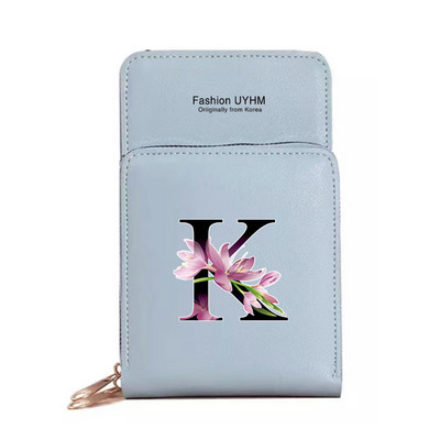 Veekindel puuteekraaniga mobiiltelefoni kotid Naiste õlakott Pu nahast rahakott kaardihoidja hoiupakk lillevärvi trükikott