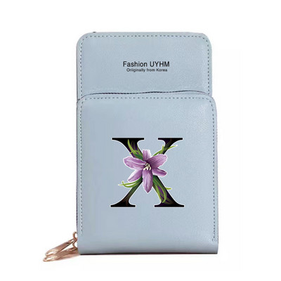 Veekindel puuteekraaniga mobiiltelefoni kotid Naiste õlakott Pu nahast rahakott kaardihoidja hoiupakk lillevärvi trükikott