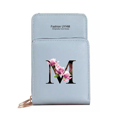 Veekindel puuteekraaniga mobiiltelefoni kotid Naiste õlakott Pu nahast rahakott kaardihoidja hoiupakk lillevärvi trükikott