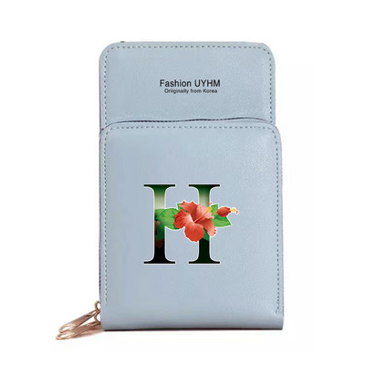 Veekindel puuteekraaniga mobiiltelefoni kotid Naiste õlakott Pu nahast rahakott kaardihoidja hoiupakk lillevärvi trükikott