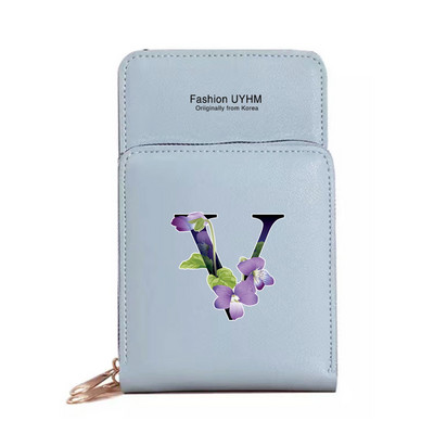 Veekindel puuteekraaniga mobiiltelefoni kotid Naiste õlakott Pu nahast rahakott kaardihoidja hoiupakk lillevärvi trükikott