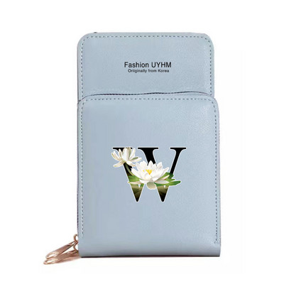 Veekindel puuteekraaniga mobiiltelefoni kotid Naiste õlakott Pu nahast rahakott kaardihoidja hoiupakk lillevärvi trükikott