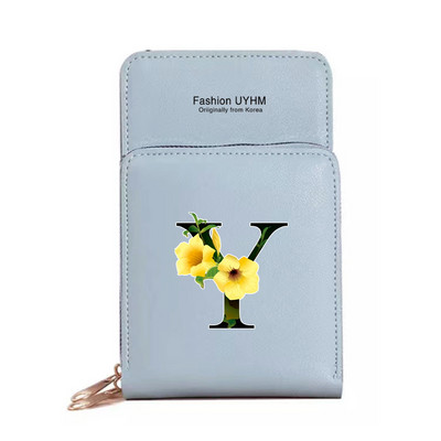 Veekindel puuteekraaniga mobiiltelefoni kotid Naiste õlakott Pu nahast rahakott kaardihoidja hoiupakk lillevärvi trükikott