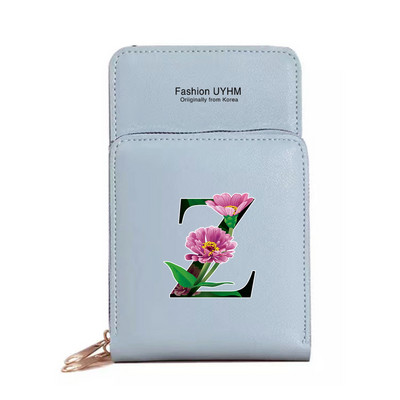 Veekindel puuteekraaniga mobiiltelefoni kotid Naiste õlakott Pu nahast rahakott kaardihoidja hoiupakk lillevärvi trükikott