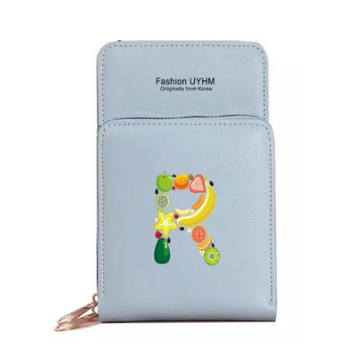 Дамски портфейли от изкуствена кожа, държач за карти, чанти за мобилен телефон, чанта през рамо, чанта през рамо, чанта с печат на букви с сензорен екран, портмоне за мобилен телефон