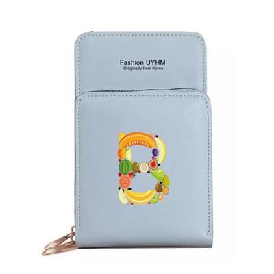 Дамски портфейли от изкуствена кожа, държач за карти, чанти за мобилен телефон, чанта през рамо, чанта през рамо, чанта с печат на букви с сензорен екран, портмоне за мобилен телефон