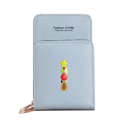 Дамски портфейли от изкуствена кожа, държач за карти, чанти за мобилен телефон, чанта през рамо, чанта през рамо, чанта с печат на букви с сензорен екран, портмоне за мобилен телефон