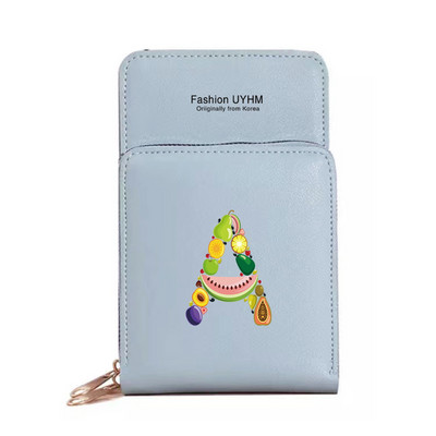 Дамски портфейли от изкуствена кожа, държач за карти, чанти за мобилен телефон, чанта през рамо, чанта през рамо, чанта с печат на букви с сензорен екран, портмоне за мобилен телефон