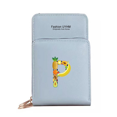 Дамски портфейли от изкуствена кожа, държач за карти, чанти за мобилен телефон, чанта през рамо, чанта през рамо, чанта с печат на букви с сензорен екран, портмоне за мобилен телефон