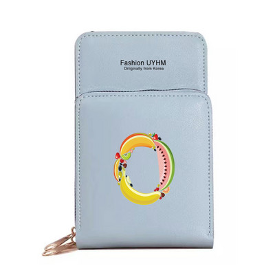 Дамски портфейли от изкуствена кожа, държач за карти, чанти за мобилен телефон, чанта през рамо, чанта през рамо, чанта с печат на букви с сензорен екран, портмоне за мобилен телефон