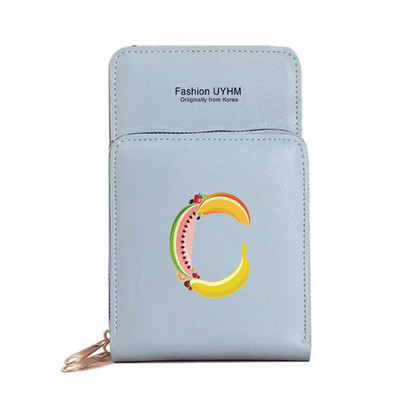 Дамски портфейли от изкуствена кожа, държач за карти, чанти за мобилен телефон, чанта през рамо, чанта през рамо, чанта с печат на букви с сензорен екран, портмоне за мобилен телефон