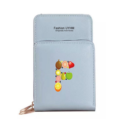 Дамски портфейли от изкуствена кожа, държач за карти, чанти за мобилен телефон, чанта през рамо, чанта през рамо, чанта с печат на букви с сензорен екран, портмоне за мобилен телефон