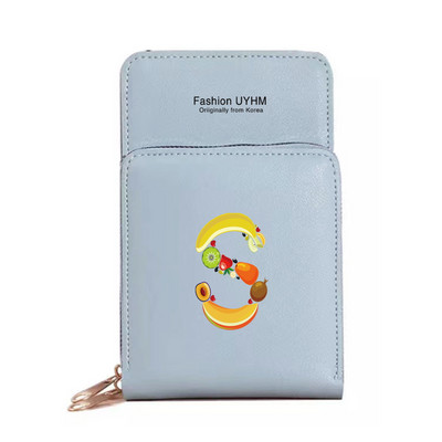 Дамски портфейли от изкуствена кожа, държач за карти, чанти за мобилен телефон, чанта през рамо, чанта през рамо, чанта с печат на букви с сензорен екран, портмоне за мобилен телефон