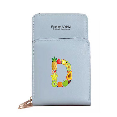 Дамски портфейли от изкуствена кожа, държач за карти, чанти за мобилен телефон, чанта през рамо, чанта през рамо, чанта с печат на букви с сензорен екран, портмоне за мобилен телефон