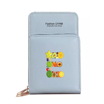 Дамски портфейли от изкуствена кожа, държач за карти, чанти за мобилен телефон, чанта през рамо, чанта през рамо, чанта с печат на букви с сензорен екран, портмоне за мобилен телефон