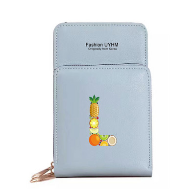 Дамски портфейли от изкуствена кожа, държач за карти, чанти за мобилен телефон, чанта през рамо, чанта през рамо, чанта с печат на букви с сензорен екран, портмоне за мобилен телефон