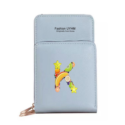 Дамски портфейли от изкуствена кожа, държач за карти, чанти за мобилен телефон, чанта през рамо, чанта през рамо, чанта с печат на букви с сензорен екран, портмоне за мобилен телефон