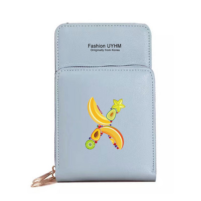 Дамски портфейли от изкуствена кожа, държач за карти, чанти за мобилен телефон, чанта през рамо, чанта през рамо, чанта с печат на букви с сензорен екран, портмоне за мобилен телефон