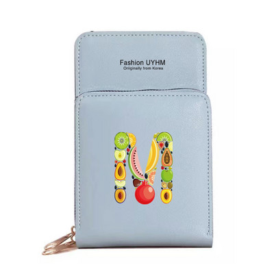 Дамски портфейли от изкуствена кожа, държач за карти, чанти за мобилен телефон, чанта през рамо, чанта през рамо, чанта с печат на букви с сензорен екран, портмоне за мобилен телефон