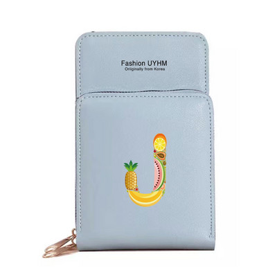 Дамски портфейли от изкуствена кожа, държач за карти, чанти за мобилен телефон, чанта през рамо, чанта през рамо, чанта с печат на букви с сензорен екран, портмоне за мобилен телефон