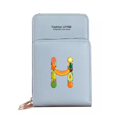 Дамски портфейли от изкуствена кожа, държач за карти, чанти за мобилен телефон, чанта през рамо, чанта през рамо, чанта с печат на букви с сензорен екран, портмоне за мобилен телефон