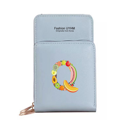 Дамски портфейли от изкуствена кожа, държач за карти, чанти за мобилен телефон, чанта през рамо, чанта през рамо, чанта с печат на букви с сензорен екран, портмоне за мобилен телефон