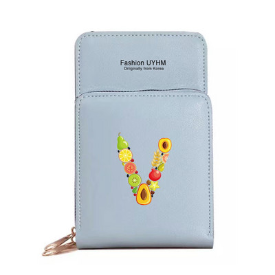 Дамски портфейли от изкуствена кожа, държач за карти, чанти за мобилен телефон, чанта през рамо, чанта през рамо, чанта с печат на букви с сензорен екран, портмоне за мобилен телефон