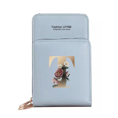 Sievietēm Crossbody plecu soma Pu Ādas maki Karšu komplekts Skārienekrāns Mobilo telefonu somas Zelta burtu apdrukas rokassomas Monētu maciņš