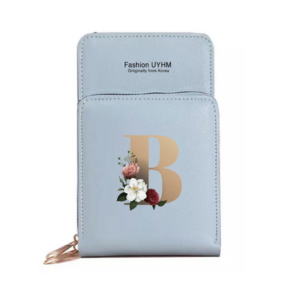 Sievietēm Crossbody plecu soma Pu Ādas maki Karšu komplekts Skārienekrāns Mobilo telefonu somas Zelta burtu apdrukas rokassomas Monētu maciņš