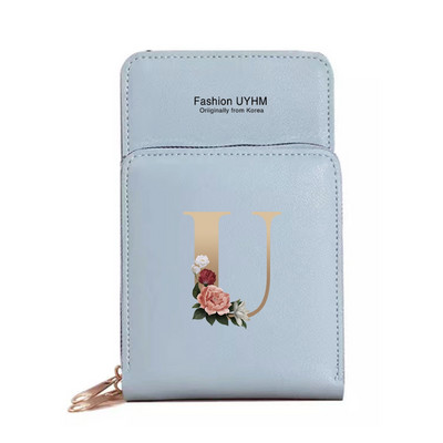 Sievietēm Crossbody plecu soma Pu Ādas maki Karšu komplekts Skārienekrāns Mobilo telefonu somas Zelta burtu apdrukas rokassomas Monētu maciņš