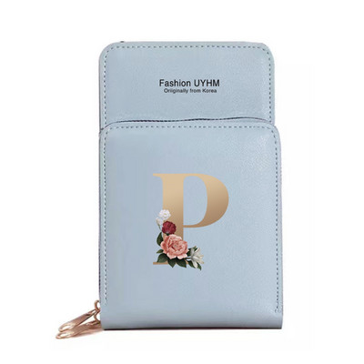 Sievietēm Crossbody plecu soma Pu Ādas maki Karšu komplekts Skārienekrāns Mobilo telefonu somas Zelta burtu apdrukas rokassomas Monētu maciņš