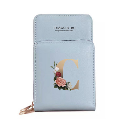 Sievietēm Crossbody plecu soma Pu Ādas maki Karšu komplekts Skārienekrāns Mobilo telefonu somas Zelta burtu apdrukas rokassomas Monētu maciņš