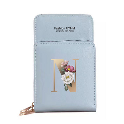 Sievietēm Crossbody plecu soma Pu Ādas maki Karšu komplekts Skārienekrāns Mobilo telefonu somas Zelta burtu apdrukas rokassomas Monētu maciņš