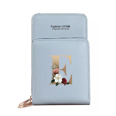 Sievietēm Crossbody plecu soma Pu Ādas maki Karšu komplekts Skārienekrāns Mobilo telefonu somas Zelta burtu apdrukas rokassomas Monētu maciņš