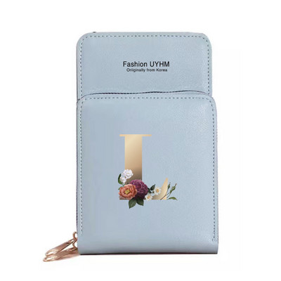 Sievietēm Crossbody plecu soma Pu Ādas maki Karšu komplekts Skārienekrāns Mobilo telefonu somas Zelta burtu apdrukas rokassomas Monētu maciņš