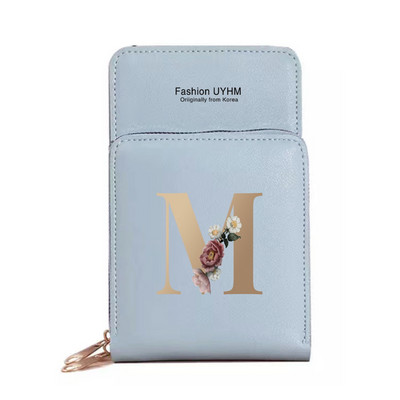 Sievietēm Crossbody plecu soma Pu Ādas maki Karšu komplekts Skārienekrāns Mobilo telefonu somas Zelta burtu apdrukas rokassomas Monētu maciņš