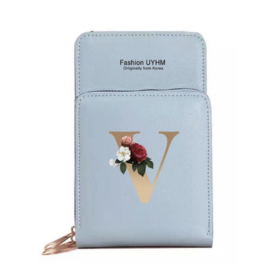 Sievietēm Crossbody plecu soma Pu Ādas maki Karšu komplekts Skārienekrāns Mobilo telefonu somas Zelta burtu apdrukas rokassomas Monētu maciņš