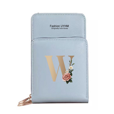 Sievietēm Crossbody plecu soma Pu Ādas maki Karšu komplekts Skārienekrāns Mobilo telefonu somas Zelta burtu apdrukas rokassomas Monētu maciņš