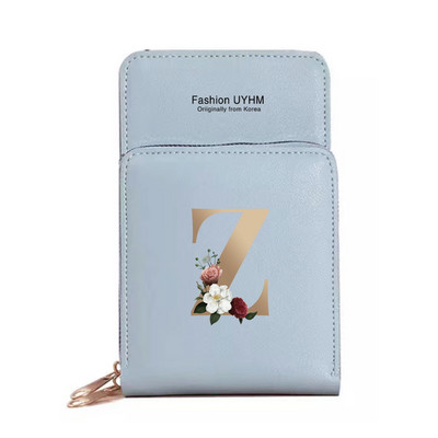 Sievietēm Crossbody plecu soma Pu Ādas maki Karšu komplekts Skārienekrāns Mobilo telefonu somas Zelta burtu apdrukas rokassomas Monētu maciņš